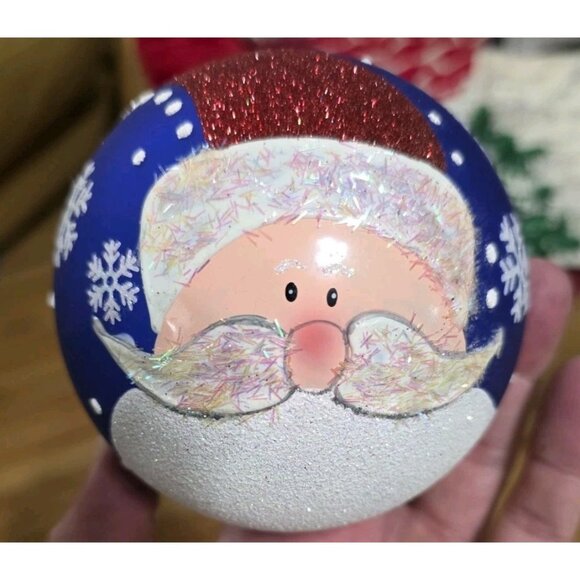 Christopher Radko Sparkle Santa Glass Ball Christmas...